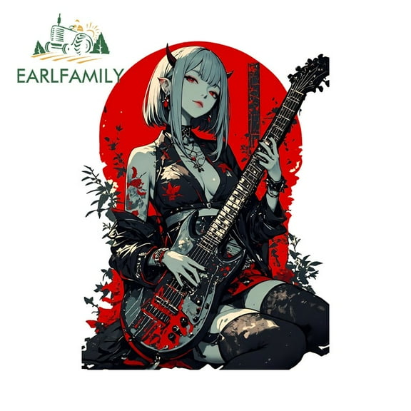 EARLFAMILY 5.1" Japanese Geisha Girl Car Stickers Sunscreen ATV Truck JDM Decals