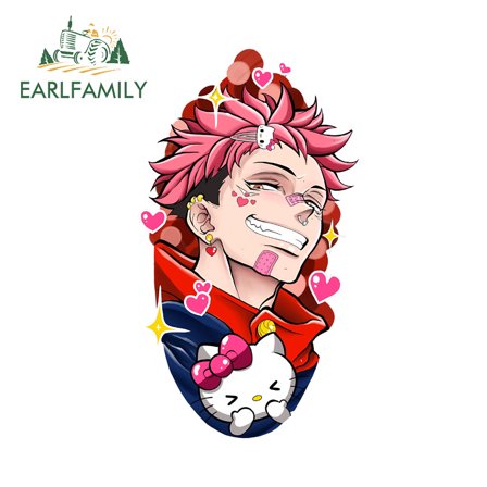 EARLFAMILY 5.1" Jujutsu Kaisen Graffiti Anime Car Stickers Creative Motorcycle Rearview Mirror Surfboard Waterproof Vinyl Decal Scratch-Proof Decor