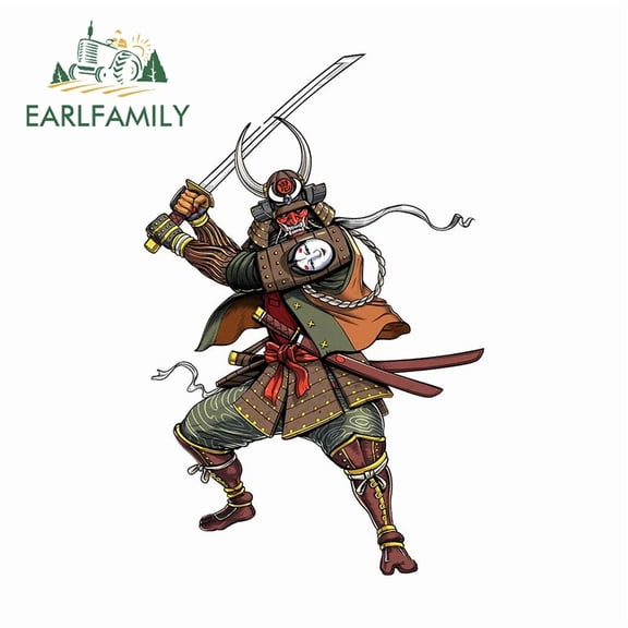 EARLFAMILY 5.1" Knife Samurai Auto Car Sticker Amusing Car Styling Decal Surfboard Hot Caravan Racing Drifting Graphics
