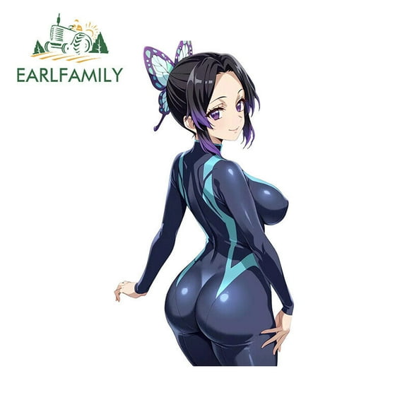 EARLFAMILY 5.1" Kochou Shinobu Car Sticker Motorcycle Windows Personality Decal