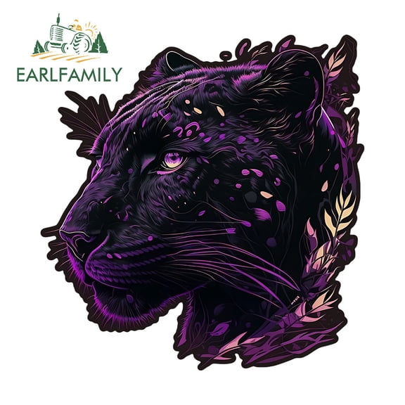 EARLFAMILY 5.1" Leopard Head Car Stickers Fashionable Motorcycle Windshield Bumper Skateboard Luggage JDM Vinyl Decals Scratch-Proof Custom Printing