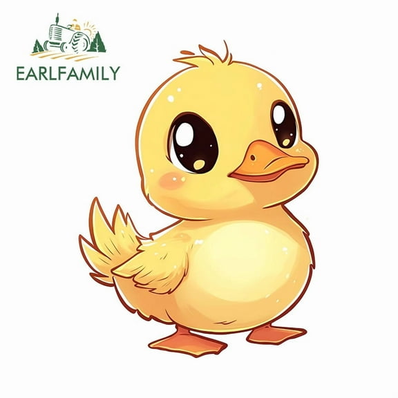 EARLFAMILY 5.1" Little Yellow Duck Car Stickers Motorcycle Skateboard Air Conditioner Suitcase Vinyl Decals Humorous Waterproof Scratch-Proof Car Accessories