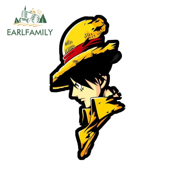 EARLFAMILY 5.1" Luffy Tear Car Stickers Creative Waterproof Campervan Suitcase Windshield Vinyl Decal Occlusion Scratch Car Door Protector