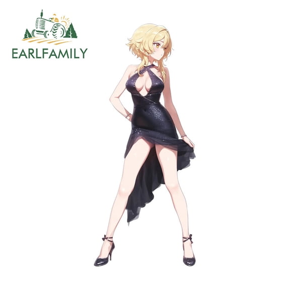 EARLFAMILY 5.1" Lumine Game Girl Car Sticker Fashionable Occlusion Scratch Decal