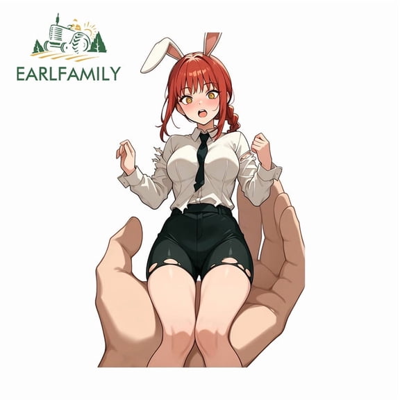 EARLFAMILY 5.1" Makima Car Stickers Fashionable Waterproof Campervan Truck Skateboard Windows PVC Decal Amusing Occlusion Scratch Car Goods