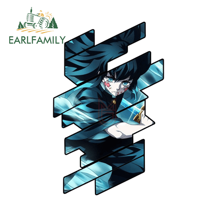 EARLFAMILY 5.1" Muichiro Tokito Car Stickers Personality ATV RV Glass JDM Decals