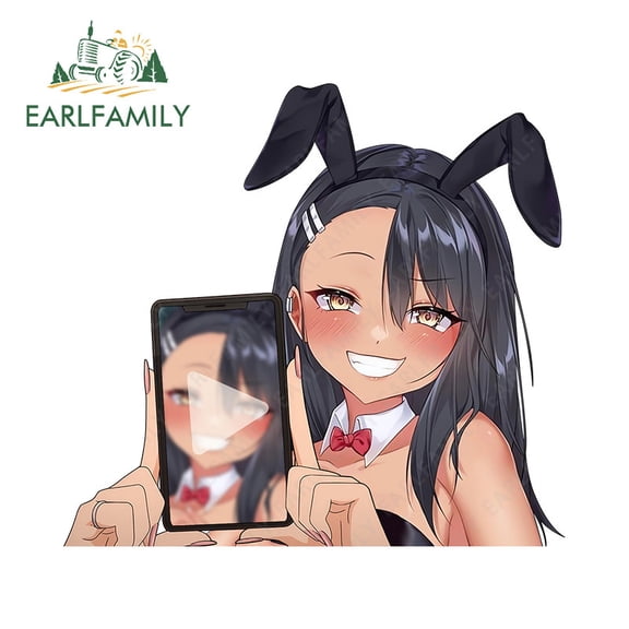 EARLFAMILY 5.1" Nagatoro Car Stickers Nteresting Waterproof Laptop Motorcycle Windows Vinyl Decal Personality Occlusion Scratch Car Accessories