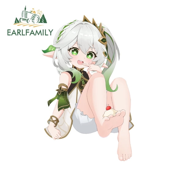 EARLFAMILY 5.1" Nahida Car Stickers Chibi Waterproof Occlusion Scratch Luggage Motorcycle Bumper JDM Vinyl Decals Personality Decoration