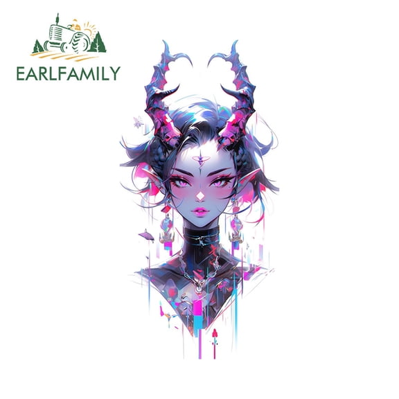 EARLFAMILY 5.1" Neon Beauty Car Stickers Humorous Waterproof Laptop Motorcycle Windows Vinyl Decal Personality Occlusion Scratch Exterior Accessories