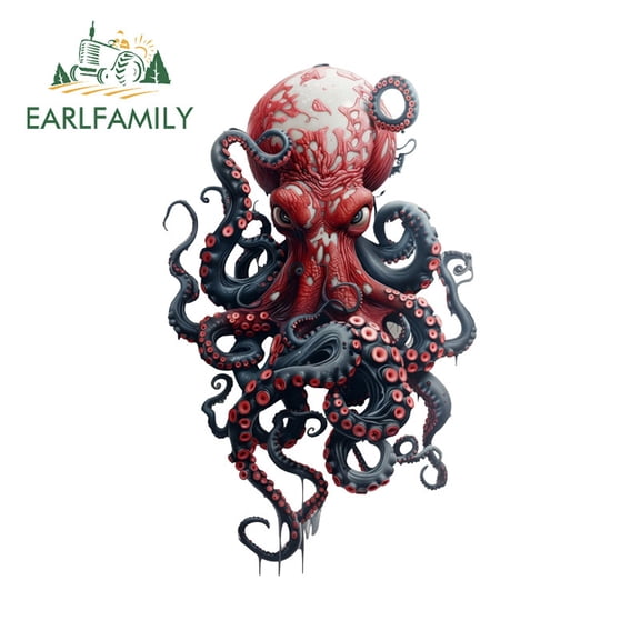 EARLFAMILY 5.1" Octopus Fantasy Style Car Stickers Creative Waterproof Campervan ATV VAN Vinyl Decal Occlusion Scratch Decoration