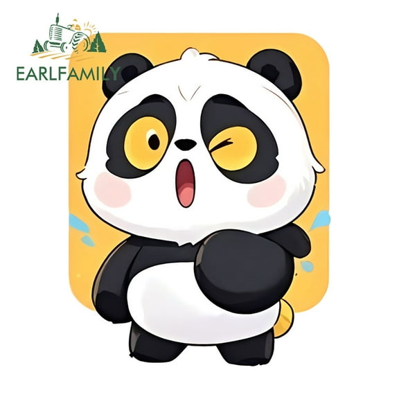 EARLFAMILY 5.1" Panda Car Sticker Personality Waterproof Motorcycle Luggage Skateboard Suitcase Vinyl Decals Occlusion Scratch Custom Printing