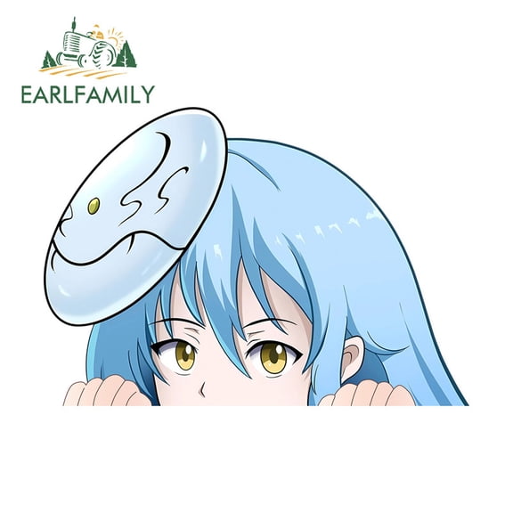 EARLFAMILY 5.1" Rimuru Peeker Car Stickers Kawaii Campervan Skateboard Air Conditioner Host Vinyl Decals Amusing Waterproof Car Door Protector