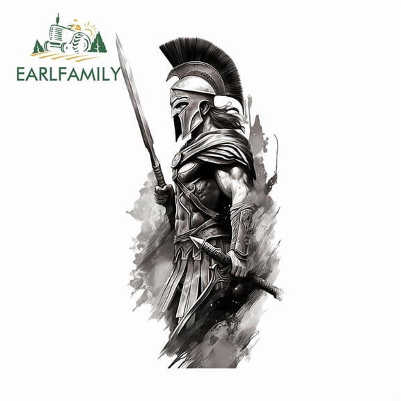 EARLFAMILY 5.1" Roman Soldier Gray Style Car Sticker Personality Waterproof Motorcycle Luggage Skateboard Vinyl Decals Occlusion Scratch Car Goods