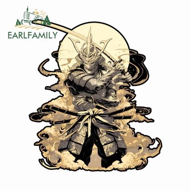 EARLFAMILY Japanese Female Samurai Car Sticker – 5.1" Vinyl Decal – JDM Theme – Laptop/Trunk