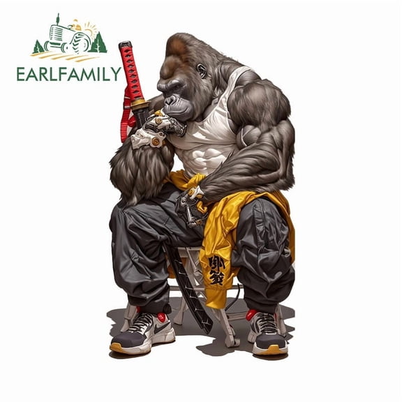 EARLFAMILY 5.1" Samurai Gorilla Car Sticker Cool Waterproof SUV RV Vinyl Decal