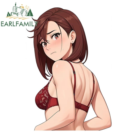 EARLFAMILY 5.1" Shy Ayase Momo Anime Car Decals Cute Bikini Girl Personalized Stickers