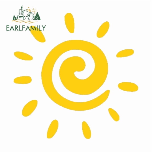 EARLFAMILY 5.1" Spiral Sun Car Stickers Chibi Waterproof Occlusion Scratch Computer Cooler Host Computer Vinyl Decals Personality Custom Printing