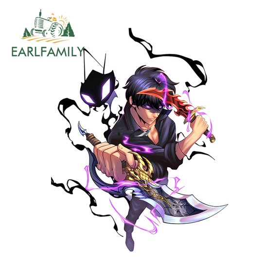 EARLFAMILY 5.1" Sung Jinwoo Car Stickers Windshield Motorcycle Laptop Personality Vinyl Waterproof Decal Amusing Scratch-Proof Car Label