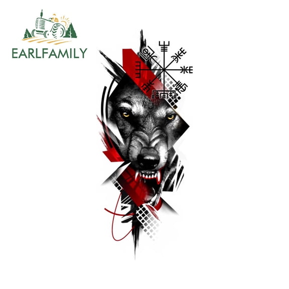 EARLFAMILY 5.1" Wolf Car Stickers Humorous Funny Scratch-Proof Waterproof Decals Suitable for Motorcycle Surfboard Laptop Windows
