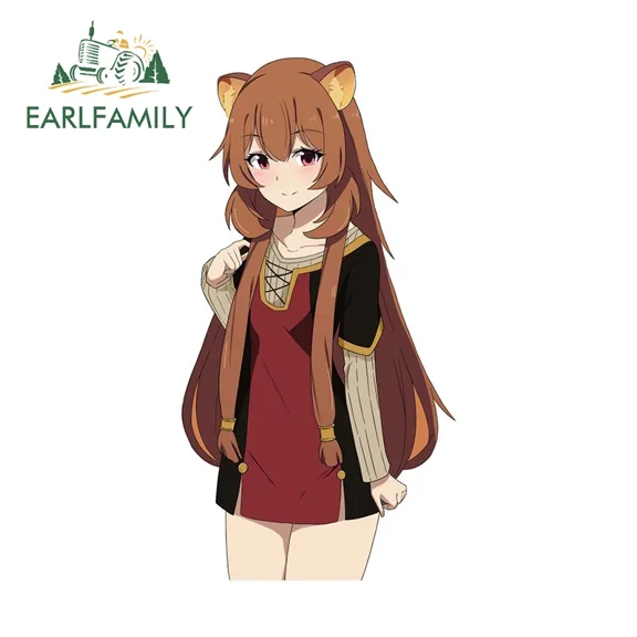 EARLFAMILY 5.1" for Lovely Girl Hero Raphtaria Car Stickers Creative Waterproof Decal Funny Car Door Protector Graphics