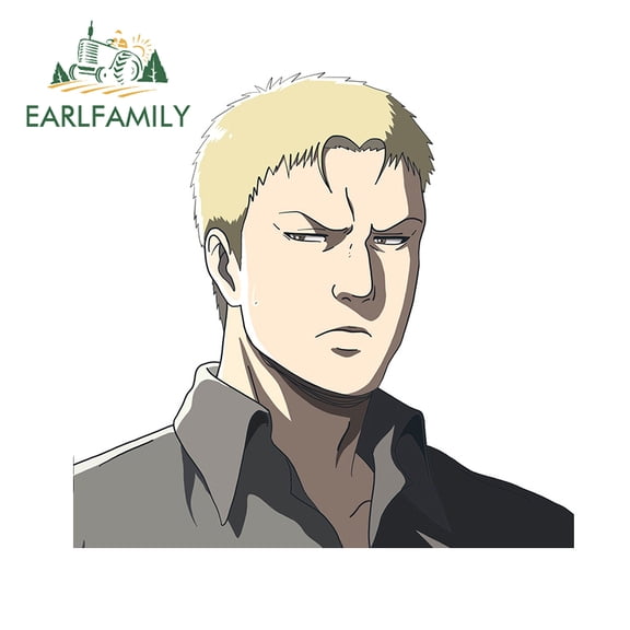EARLFAMILY 5.1 in Car Assessoires for Reiner Braun Attack on Titan Funny Car Stickers Waterproof Sunscreen Trunk Decor