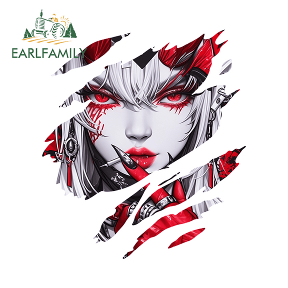 EARLFAMILY 5.1 in Dragon Girl Car Stickers Personality Waterproof SUV JDM Decals