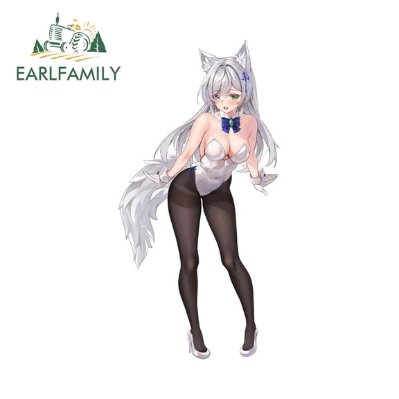 EARLFAMILY 5.1 in Furry Bunny Car Stickers Creative Electric-Bicycle RV JDM Decals