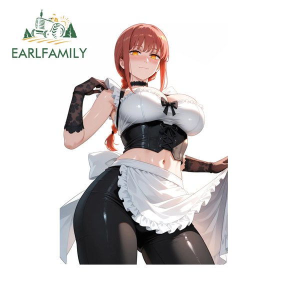 EARLFAMILY 5.1 in Makima Car Stickers Personality Trolley Glass Fridge JDM Decals