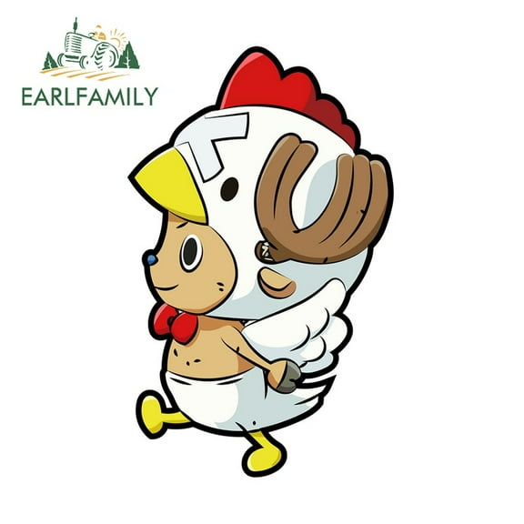 EARLFAMILY 5.1 in One Piece Cute Car Stickers Customized Customized Decals Cartoon Scratch-Proof Anime Vinyl Car Wrap