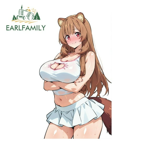 EARLFAMILY 5.1 in Raphtalia Car Sticker Personality Cute Trolley VAN RV JDM Decals