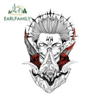 EARLFAMILY 5.1 in for Ryomen Sukuna Car Stickers Sunscreen Graffiti Decals Creative Laptop Bumper Decor