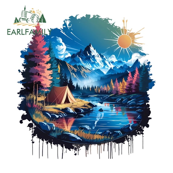 EARLFAMILY Beautiful Camping Theme Car Stickers Beauttiful Fantasy ...