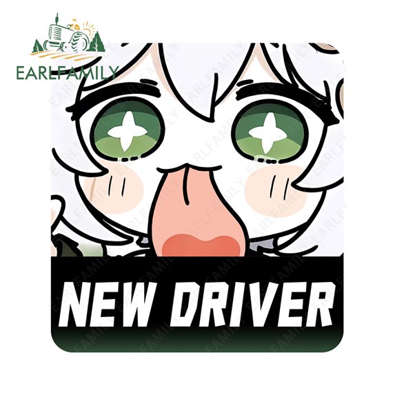 EARLFAMILY Chibi Genshin Impact New Driver Car Sticker Vinyl Sign Cute ...
