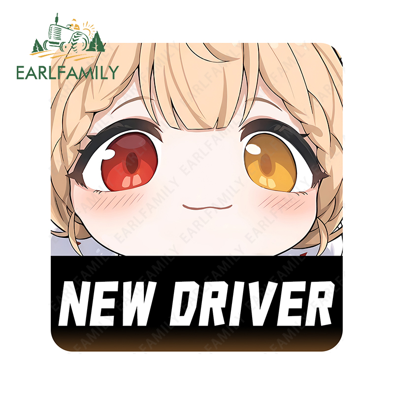 EARLFAMILY Kawaii Big Face Cute Warning Fine Car Stickers Vinyl Car ...