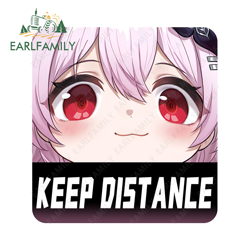 EARLFAMILY Kawaii Big Face Cute Warning Fine Car Stickers Vinyl Car ...
