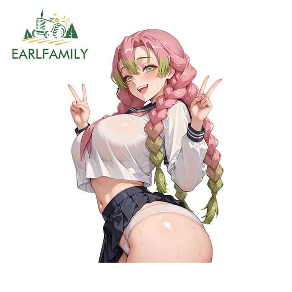 EARLFAMILY Size 5.1" Kanroji Mitsuri Car Sticker Windshield Trunk Host RV JDM Decals