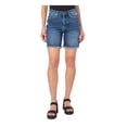 thumbnail image 1 of EARNEST SEWN NEW YORK Womens Blue Denim Pocketed Frayed Button Fly Cutoff Hem High Waist Shorts 27, 1 of 3