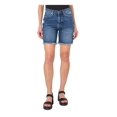 thumbnail image 1 of EARNEST SEWN NEW YORK Womens Blue Denim Pocketed Frayed Button Fly Cutoff Hem High Waist Shorts 30, 1 of 3