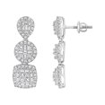 thumbnail image 1 of Bellano Women's Earrings 1.50CT Round/Baguette Diamond 14K White Gold, 1 of 1