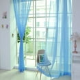 thumbnail image 1 of EARSTMAKEUP Light Blue Sheer Curtains, Sheer Curtains 31.5x79 inches Long 2 Panels Set,Solid Elegant Window Voile Panels/Drapes/Treatment/Backdrop for Bedroom Living Room Wedding Party Decor, 1 of 9