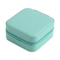 EARSTMAKEUP Mini Jewelry Travel Case, Small, Portable Organizer Portable Display Storage Box For Rings Earrings Necklaces Gifts (Blue)