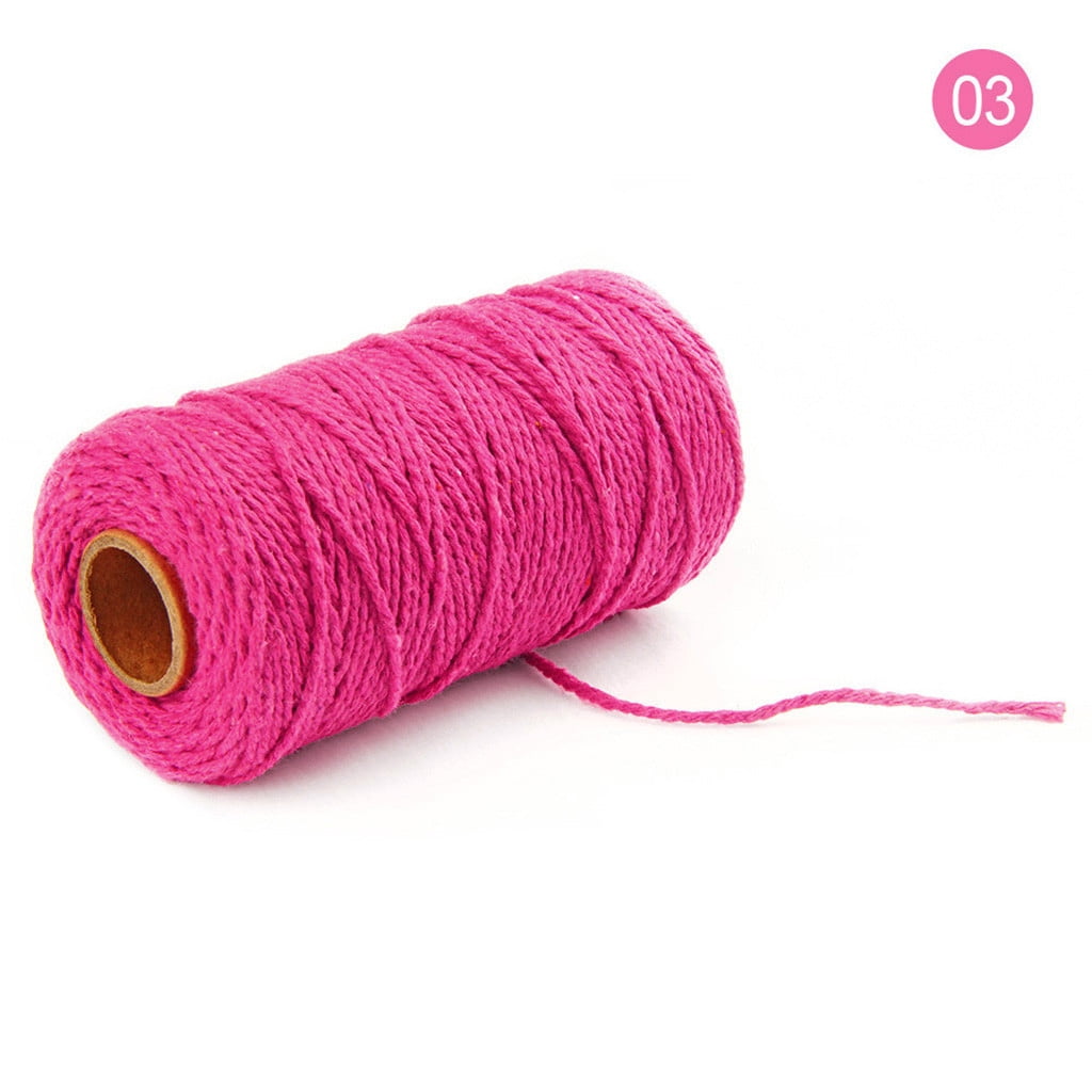 EARSTMAKEUP Natural Macrame Cord 2mm x 100Yards, Hot Pink Macrame Rope ...