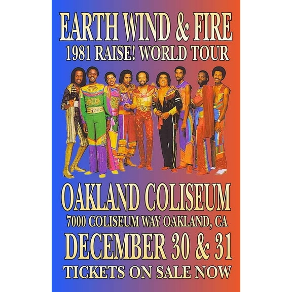 EARTH WIND & FIRE REPLICA 1981 CONCERT POSTER