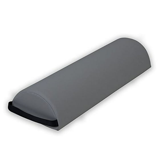 EARTHLITE Bolster Pillow Half Jumbo - Durable Massage Bolster, 100% PU Upholstery incl. Strap Handle/Professional Quality for Massage Tables/Back Pain Relief, Sterling