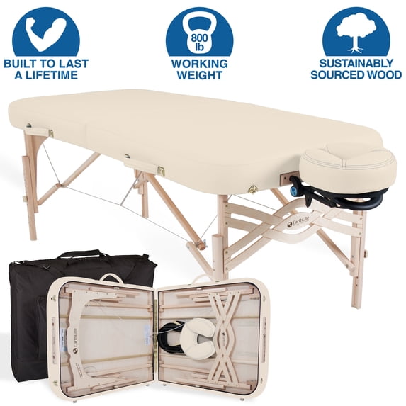 EARTHLITE Spirit Premium Portable Massage Table Package - Spa-Level Comfort, Deluxe Cushioning incl. Flex-Rest Face Cradle & Strata Face Pillow, Carry Case (30/32” x 73”)