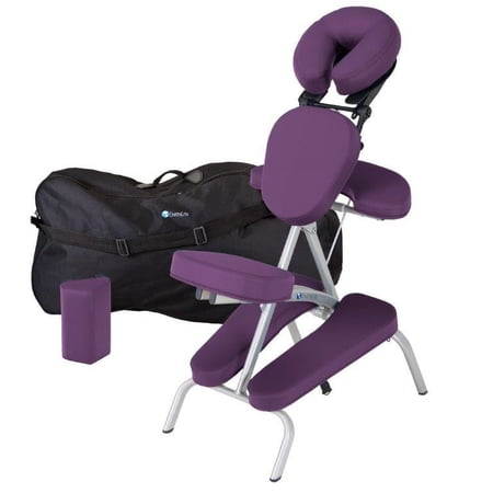 EARTHLITE Vortex Portable Massage Chair Package - Portable, Compact, Strong and Lightweight (15lb) incl. Carry Case, Sternum Pad & Strap