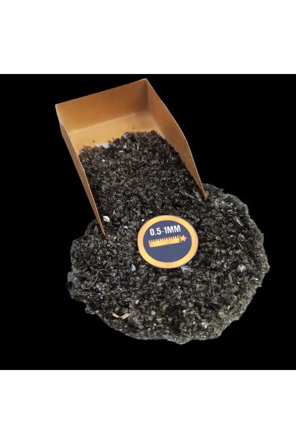 Black Obsidian 0.5-1 mm Chips, 20g (0.70 oz), Natural Gemstone Chips for Wood Inlay, Epoxy Art & Crafts