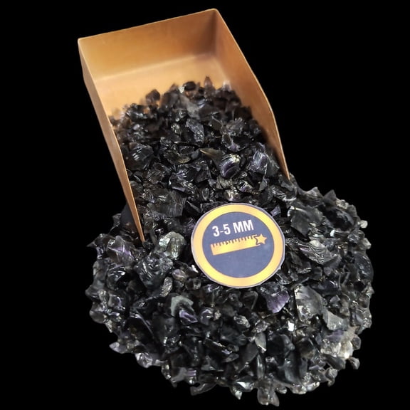 EARTHMINES Black Obsidian 3-5 mm Stone Chips, 20g (0.70 oz), Natural Gemstone Chips for Decor Fillings, Nail Art & Mixed Media