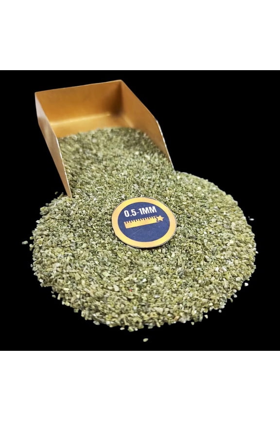 Green Tourmaline 0.5-1 mm Chips, 50g (1.76 oz), Natural Gemstone Chips for Custom Crafts, Mosaics & Display Decor