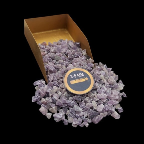 EARTHMINES Lepidolite 3-5 mm Chips, 20g (0.70 oz), Natural Gemstone Chips for Orgonite, Mosaic & Home Decor